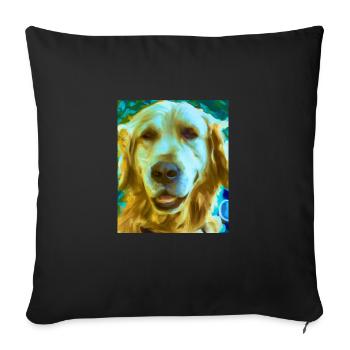 Golden Retriever Portrait Vincent Van Gogh Style - Sofa pillowcase 17,3'' x 17,3'' (45 x 45 cm) - black - Front