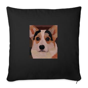 Corgi Portrait Kubismus Hund - Sofakissenbezug 45 x 45 cm - Schwarz - Vorne