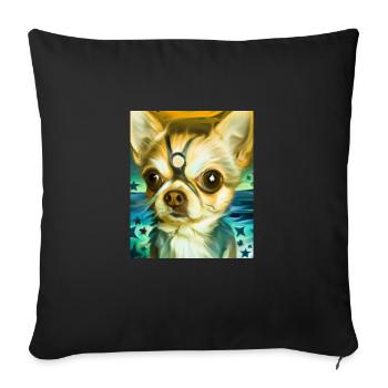 Chihuahua Portrait Vincent Van Gogh Style Dog - Sofa pillowcase 17,3'' x 17,3'' (45 x 45 cm) - black - Front