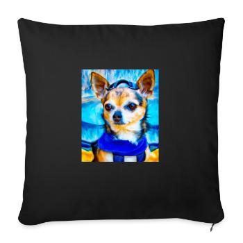 Chihuahua Portrait Vincent Van Gogh Style Dog - Sofa pillowcase 17,3'' x 17,3'' (45 x 45 cm) - black - Front