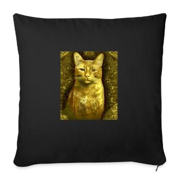 Cat Portrait Gustav Klimt Style Cat - Sofa pillowcase 17,3'' x 17,3'' (45 x 45 cm) - black - Front