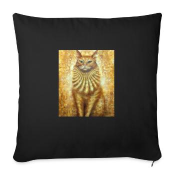 Cat Portrait Gustav Klimt Style Cat - Sofa pillowcase 17,3'' x 17,3'' (45 x 45 cm) - black - Front