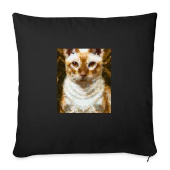 Siam Cats Portrait Gustav Klimt Style Cat - Sofa pillowcase 17,3'' x 17,3'' (45 x 45 cm) - black - Front