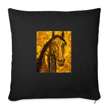 Pferde Portrait Pferd Gustav Klimt Style - Sofakissenbezug 45 x 45 cm - Schwarz - Vorne