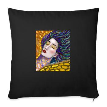 Mermaid Portrait Gustav Klimt Style - Sofa pillowcase 17,3'' x 17,3'' (45 x 45 cm) - black - Front