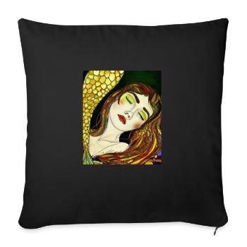 Mermaid Portrait Gustav Klimt Style - Sofa pillowcase 17,3'' x 17,3'' (45 x 45 cm) - black - Front