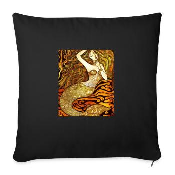 Mermaid Portrait Gustav Klimt Style - Sofa pillowcase 17,3'' x 17,3'' (45 x 45 cm) - black - Front