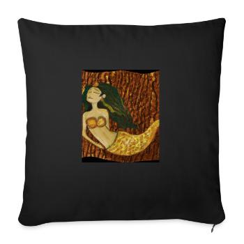 Mermaid Portrait Gustav Klimt Style - Sofa pillowcase 17,3'' x 17,3'' (45 x 45 cm) - black - Front