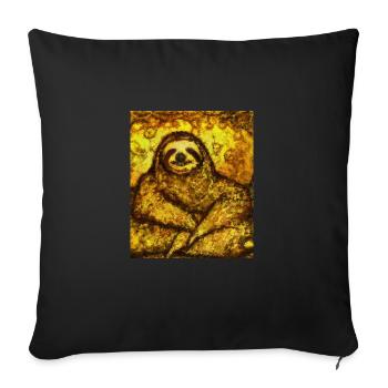 Sloth Portrait Funny Gustav Klimt Style - Sofa pillowcase 17,3'' x 17,3'' (45 x 45 cm) - black - Front