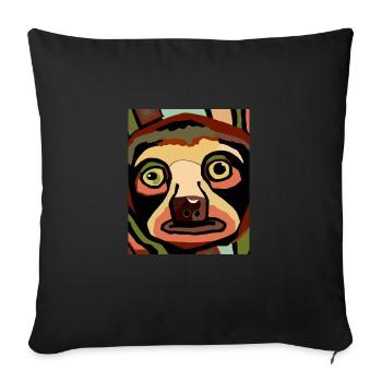 Portrait paresseux Drôle de cubisme - Housse de coussin décorative 45 x 45 cm - noir - Devant