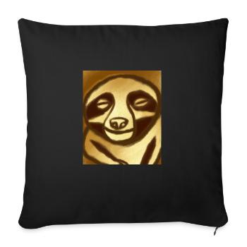 Sloth Portrait Funny Cubism Gustav Klimt - Sofa pillowcase 17,3'' x 17,3'' (45 x 45 cm) - black - Front