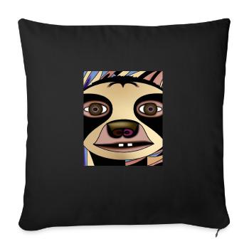 Portrait paresseux Drôle de cubisme - Housse de coussin décorative 45 x 45 cm - noir - Devant