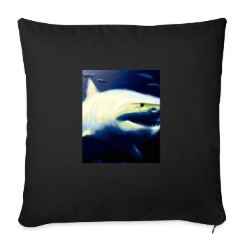 Grand Requin Blanc Vincent Van Gogh Style - Housse de coussin décorative 45 x 45 cm - noir - Devant