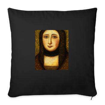 Portrait of a woman Gustav Klimt style - Sofa pillowcase 17,3'' x 17,3'' (45 x 45 cm) - black - Front