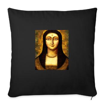 Portrait of a woman Gustav Klimt style - Sofa pillowcase 17,3'' x 17,3'' (45 x 45 cm) - black - Front