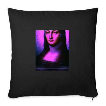 Vaporwave Aesthetic Portrait of a Woman - Sofa pillowcase 17,3'' x 17,3'' (45 x 45 cm) - black - Front