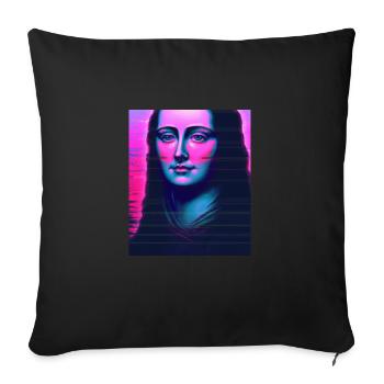 Vaporwave Aesthetic Portrait of a Woman - Sofa pillowcase 17,3'' x 17,3'' (45 x 45 cm) - black - Front