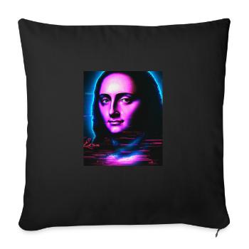 Vaporwave Aesthetic Portrait of a Woman - Sofa pillowcase 17,3'' x 17,3'' (45 x 45 cm) - black - Front