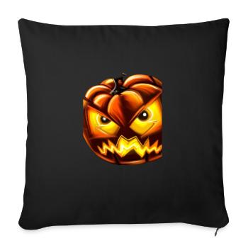 Halloween pumpkin with fiery eyes - Sofa pillowcase 17,3'' x 17,3'' (45 x 45 cm) - black - Front