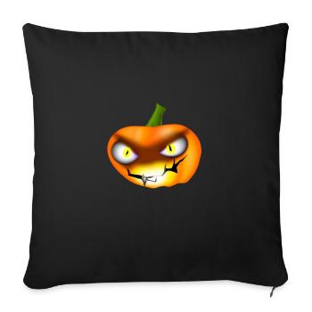 Halloween pumpkin with fiery eyes - Sofa pillowcase 17,3'' x 17,3'' (45 x 45 cm) - black - Front