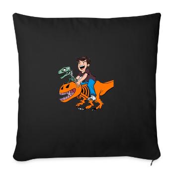 Halloween Dino Boy Riding Dinosaurs - Sofa pillowcase 17,3'' x 17,3'' (45 x 45 cm) - black - Front