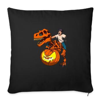 Halloween Dino Ghoul Riding Dinosaurs - Sofa pillowcase 17,3'' x 17,3'' (45 x 45 cm) - black - Front