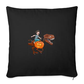 Halloween Dino Boy Riding Dinosaurs - Sofa pillowcase 17,3'' x 17,3'' (45 x 45 cm) - black - Front
