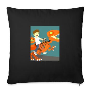 Halloween Dino Boy Riding Dinosaurs - Sofa pillowcase 17,3'' x 17,3'' (45 x 45 cm) - black - Front
