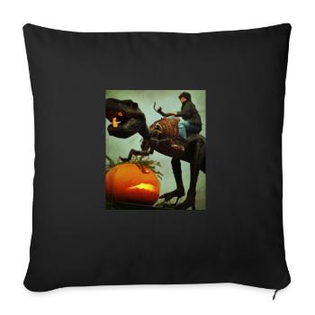 Halloween Dino Boy Riding Dinosaurs - Sofa pillowcase 17,3'' x 17,3'' (45 x 45 cm) - black - Front