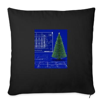 Plan schématique de l’arbre de Noël - Housse de coussin décorative 45 x 45 cm - noir - Devant