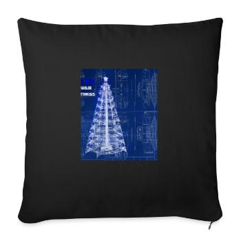 Plan schématique de l’arbre de Noël - Housse de coussin décorative 45 x 45 cm - noir - Devant