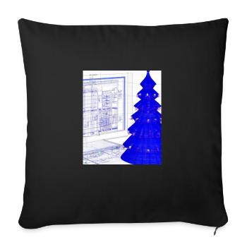 Plan schématique de l’arbre de Noël de Noël - Housse de coussin décorative 45 x 45 cm - noir - Devant