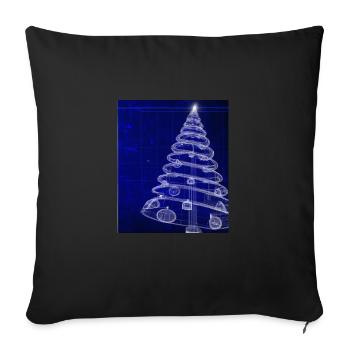 Christmas Christmas Tree Schematic Blueprint - Sofa pillowcase 17,3'' x 17,3'' (45 x 45 cm) - black - Front