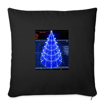 Christmas Christmas Tree Schematic Blueprint - Sofa pillowcase 17,3'' x 17,3'' (45 x 45 cm) - black - Front