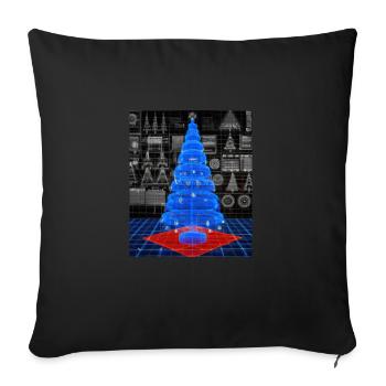 Christmas Christmas Tree Schematic Blueprint - Sofa pillowcase 17,3'' x 17,3'' (45 x 45 cm) - black - Front