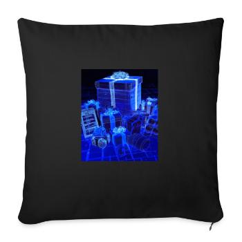 Christmas Christmas Tree Schematic Blueprint - Sofa pillowcase 17,3'' x 17,3'' (45 x 45 cm) - black - Front
