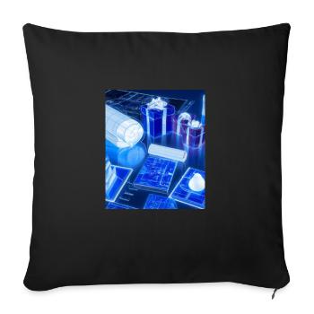 Christmas Christmas Tree Schematic Blueprint - Sofa pillowcase 17,3'' x 17,3'' (45 x 45 cm) - black - Front