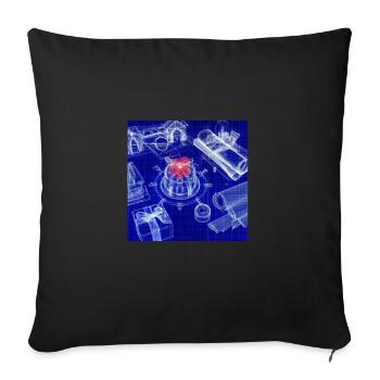 Christmas Christmas Tree Schematic Blueprint - Sofa pillowcase 17,3'' x 17,3'' (45 x 45 cm) - black - Front