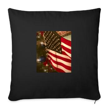 American Christmas Christmas Tree with US - Sofa pillowcase 17,3'' x 17,3'' (45 x 45 cm) - black - Front