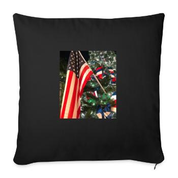 American Christmas Christmas Tree with US - Sofa pillowcase 17,3'' x 17,3'' (45 x 45 cm) - black - Front