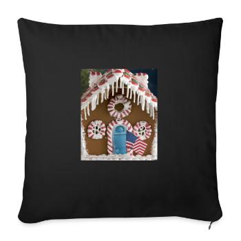 American Christmas Gingerbread House with US - Sofa pillowcase 17,3'' x 17,3'' (45 x 45 cm) - black - Front