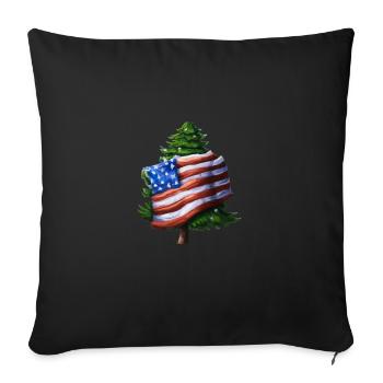 American Christmas Christmas Tree with US - Sofa pillowcase 17,3'' x 17,3'' (45 x 45 cm) - black - Front