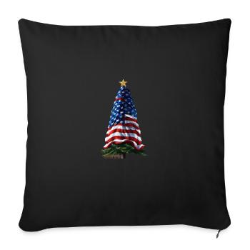 American Christmas Christmas Tree with US - Sofa pillowcase 17,3'' x 17,3'' (45 x 45 cm) - black - Front