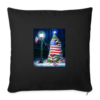 American Christmas Christmas Tree with US - Sofa pillowcase 17,3'' x 17,3'' (45 x 45 cm) - black - Front
