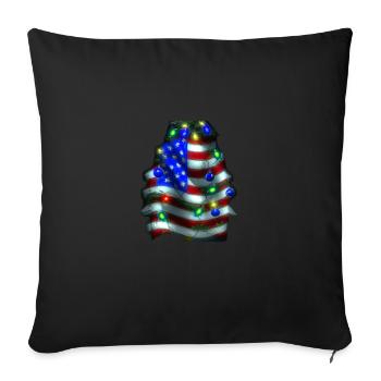 American Christmas Christmas Tree with US - Sofa pillowcase 17,3'' x 17,3'' (45 x 45 cm) - black - Front