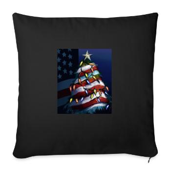 American Christmas Christmas Tree with US - Sofa pillowcase 17,3'' x 17,3'' (45 x 45 cm) - black - Front