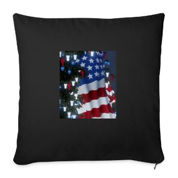 American Christmas Christmas Tree with US - Sofa pillowcase 17,3'' x 17,3'' (45 x 45 cm) - black - Front