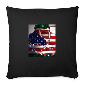American Christmas Christmas Tree with US - Sofa pillowcase 17,3'' x 17,3'' (45 x 45 cm) - black - Front