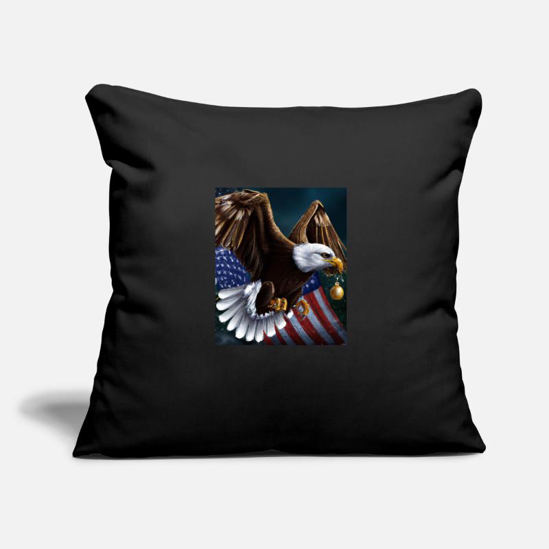American Christmas White-tailed Eagle with US Flag Sofa pillowcase 17,3'' x 17,3'' (45 x 45 cm)