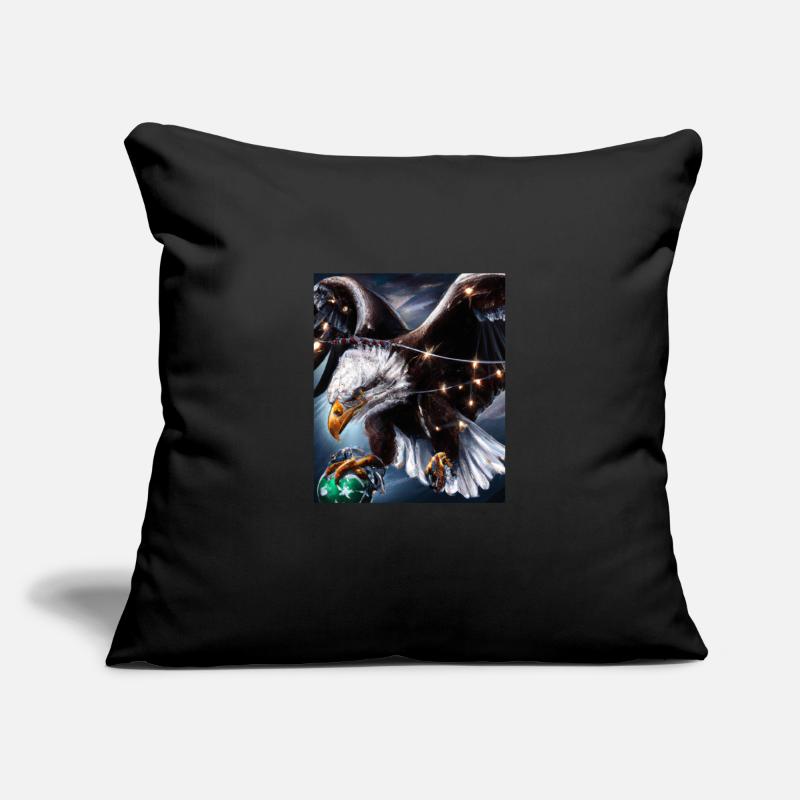 Pygargue à queue blanche de Noël américain avec Housse de coussin décorative 45 x 45 cm